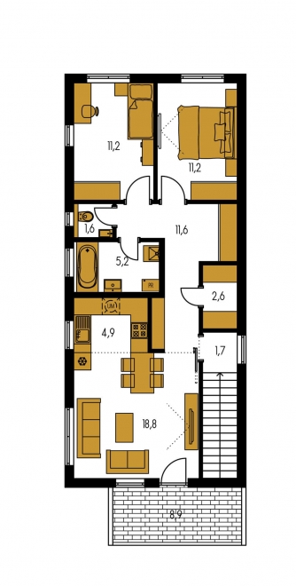 Grundriss des Obergeschosses - ARKADA 13
